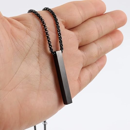 Vertical Bar Locket (Black)