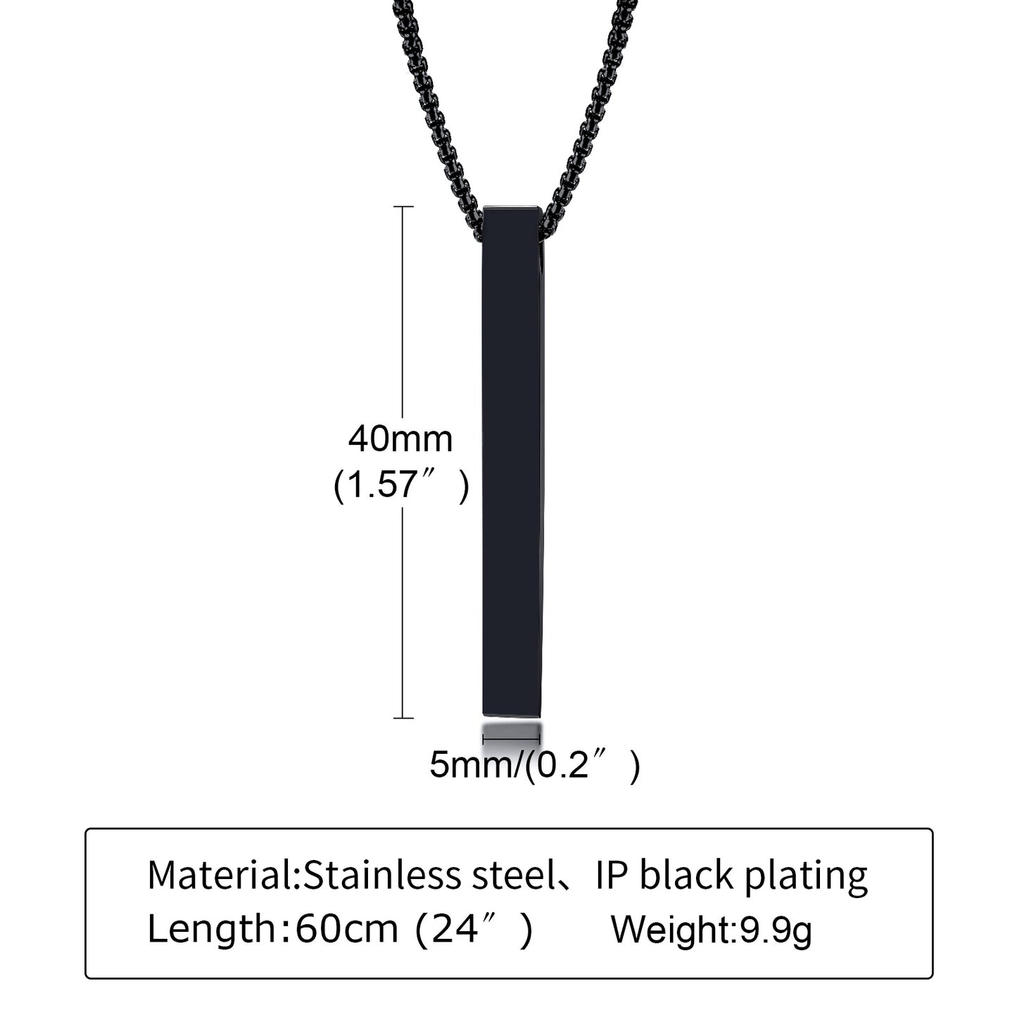 Vertical Bar Locket (Black)