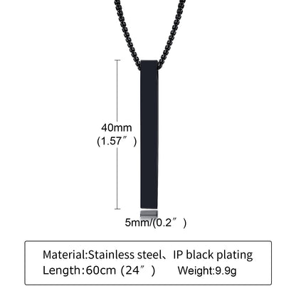 Vertical Bar Locket (Black)